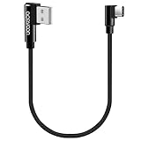 aceyoon Type-C ケーブル 0.3m L字 ナイロン編み 2.4A 高速充電 USB-A to C 90度 充電コード 1本入
