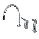 Kingston Brass KB811 Widespread Kitchen Faucet with Sprayer, Polished Chrome [並行輸入品]