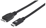Manhattan USB 3.1 ケーブル USB Type-C (オス) / microUSB Type-B (オス) 3A 1 m (3 ft.) Black(ブラック) 353397