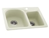 Swanstone KSDB-2518-018 25-Inch by 18-Inch Super Saver Double Bowl Kitchen Sink, Bisque Finish by Sw