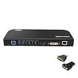 WAVLINK USB3.0 多機能 ドッキングステーション 最2K 2048x1152 DVI/HDMI 2×USB3.0ポート 4×USB2.0ポート 5Gbpsの超高速データ転送速度 USB3.0高速ハブ/コンパクト/軽量 RJ-45ギガビットイーサネットポート等搭載10/100 / 1000Mbpsでギガポート 1つの高速充電ポート