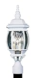Livex Lighting 7526-03 Outdoor Post with Clear Beveled Glass Shades, White [並行輸入品]