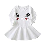 ハロウィン スカート 子供、三番目の店 赤ちゃんの女の子 幼児 ロングスリーブ キッズ 猫プリント ドレス服 カジュアルドレス