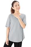 [ネッカー] ヨガウェア レディース トップス 半袖 Tシャツ スポーツウェア 伸縮 ストレッチ 速乾 吸汗 ヨガ ホットヨガ (M, グレイッシュブルー, m)