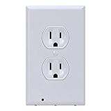 b4 mカバーコンセントカバープレートLEDナイトライト廊下浴室ライト、ホワイト