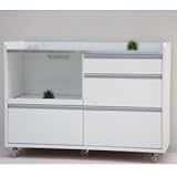 幅121.7cm 奥行44.5cm 高さ88.5ｃｍ キッチンカウンター 天板は拭き取りやすいステンレス♪ 120カウンター (ホワイト) AGA-092-WH