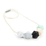 Lofca Teething Necklace-Silicone Chew Beads-Safe for Baby- Perfect for Breastfeeding Moms-100% BPA F