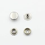 KUKU工房 ジャンパーホック ジャンパードット ホック 材料 レザークラフト ボタン (シルバー, 12mm)