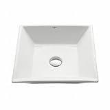 Kraus KCV-125 White Square Ceramic Bathroom Sink by Kraus
