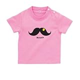 BabyChips 髭とひよこ(名入れ半袖ベビーTシャツ) 100 ピンク