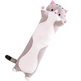 抱き枕 ぬいぐるみ 猫 本体 だきまくら 枕 ねこ わたしのアッシュくん (グレー, 50cm)