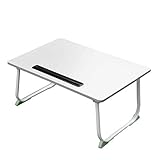 DlandHome ローテーブル ラップトップテーブル ピクニック軽量折り畳みテーブル 座卓 ちゃぶ台 キャンプテーブル PCデスク (ホワイト)