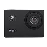 LCDスクリーンカメラ、1080Pカメラ2インチLCD防水900mAh大容量140°広角レンズ（データ伝送用）(黒)