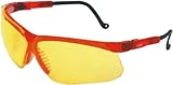Uvex S3602 Genesis Safety Eyewear, Mercury Red Frame, Amber Ultra-Dura Hardcoat Lens by Uvex