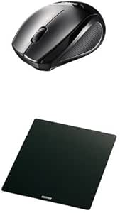 Amazon Co Jp Buffalo 無線 2 4ghz Blueledマウス 静音 3ボタン ブラック Bsmbw28sbk マウスパッド メタル調 ブラック Bspd10bk セット パソコン 周辺機器
