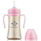 GROSMIMI(グロミミ) ストローマグ ベビーカップ PPSU 漏れない 300ml 出産祝い BPAフリー 生後6ヶ月〜 ピンク【GROSMIMI 正規品】