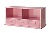 Badger Basket Shelf Storage Cubby with Three Baskets, Pink by Badger Basket [並行輸入品]