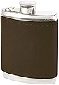 Wentworth Pewter- Bournville Brown Leather Pewter Kidney Flask,Hip Flask, Spirit Flask, 6oz capacity, with captive top