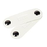 Perfk PUレザー　USBケーブル　ヘッドフォンコード　オーガナイザー　固定ラップ　2ピース入り　柔軟性　8.3x2.5cm 　小型　再使用可能　全7色 - 白