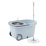 マイクロファイバースピンモップ、バケツフロアクリーニングシステム付 - 2マイクロファイバーモップヘッド世帯