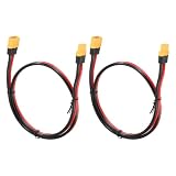 uxcell 2 Pcs XT60延長ケーブル 12AWG 2 ft メス-オス ティンメッキ銅XT60コネクタ電源ケーブル UL2468 RCバッテリー ポータブル電源ステーション ソーラーシステム用