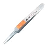 アネックス(ANEX) ステンレスピンセット ラバーグリップ付 先丸型 120mm 12本組 No.211