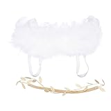 ノーブランド品 ヘッドバンド　ヘアバンド　ウイング　セット　装飾　羽　出産祝い　写真　小道具　新生児　髪飾り　ギフト　全4色選べる - ホワイト+ゴールド