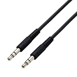 エレコム オーディオケーブル ステレオミニプラグ 1.5m やわらか AUX ケーブル 3.5mm ブラック AX-35MY15BK