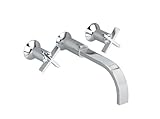 American Standard 7430.471.002 Berwick 2 Cross Handle Wall Mount Lavatory Faucet, Polished Chrome [並