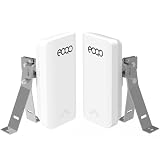 ブラケットマウント2個付きワイヤレスブリッジ 3KM 5.8G アウトドア ポイントツーポイント CPE Starlink用 PtP/PtMP用長距離WiFiブリッジ 12DBi高ゲインアンテナ付き PoEアダプター RJ45ポート2個 (2個パック)