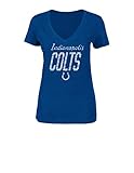 NFL Indianapolis Coltsレディース半袖VネックTシャツWinningランク、M、スタジアムブルーヘザー