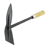 uxcell 花園ツール　メタルハンドル　ブラック　ノンスリップハンドル　木製素材　地面掘る