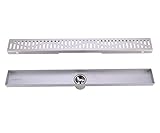 hanebath 24 / 28 / 32 / 36 / 40-inchlinearシャワーDrain with Removable Grate、つや消しステンレス 24 Inch NL2402G17