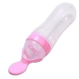 3 Ounce Feeding Bottle, Homure? Silicone Squeeze Baby Food Dispensing Spoon for Infant Newborn Toddl
