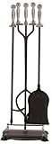 Panacea 15008 Fireplace Toolset with Nickel Handles Rods, Black, Pack of 5 [並行輸入品]