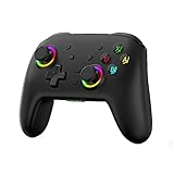 Switch Pro コントローラー Switch/Switch Lite と互換性あり、RGB ライト/プログラマブル/ターボ/振動/モーションコントロール/ウェイクアップ付きワイヤレス Bluetooth Switch コントローラー (黒)