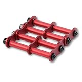 SmartBASE 連結カスタムチェーン アルミ 腰道具用 金具一式 3連結 1連結 ベルトループ金具対応 腰袋 工具差し 軽量 選べる7色 アルマイト 六角穴ねじ 長さ調整可能 汎用設計 互換性 公的機関強度試験済 (ディープレッド, 3連チェーン)