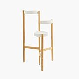 SUNNY フラワーラック トレイWith3 屋内の竹フラワースタンド   マルチティア、 HxW：78×48Cm、原色