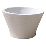 軽量コンクリート製植木鉢 フォリオ シャロー ホワイト 23cm 2個入り