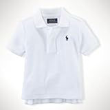 Ralph Lauren(ラルフ ローレン)ロゴ刺繍入り パイル地 ポロシャツ 半袖（青色・白色）【月齢：1歳～2歳】（並行輸入品） (18M(1歳半), 白色)