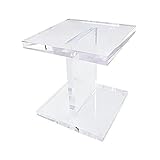 アクリルテーブル サイドテーブル センターテーブル ローテーブル コーヒーテーブル 正方形テーブル ナイトテーブル クリア 透明 インテリア 家具 アクリル樹脂 テーブル ディスプレイ リビング ダイニング 花台 台 シンプル 1本脚 スク