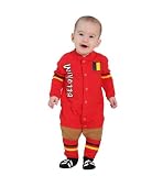 Footysuit FOOTYBE03ベルギーサッカーベイビーSleepsuit、0-3ヶ月