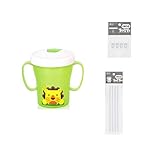 エジソン子供ストローカップ Edison Kids No-Spill Trainer Straw Cup(Green) + Silicone straw 4p + Silicone valve 4p(