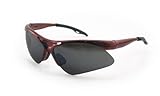 SAS Safety SAS540-0001 Diamondback Safety Glasses with Red Frame and Shade Lens in a Polybag