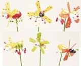木製風車ﾋﾟｯｸ　虫たち　６本セット