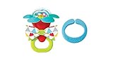 Yookidoo My First Rattle – multi-textured Rattle Teether with RattlingビーズとA反射背景の表示のため、Shaking、Rattli