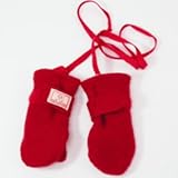 (ピッカプー) Pickapooh オーガニックウール & オーガニックコットン ミトン レッド サイズ 4 (目安~6才)