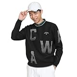 [キャロウェイ] メンズ クルーネックニット (ロゴジャガード) / ゴルフ セーター / C24218102 1010_ブラック