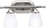 Kichler Lighting 5447NI Ansonia 2-Light Bath Fixture, Brushed Nickel with Satin-Etched Glass [並行輸入品]