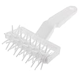 SODIAL(R)ホワイト プラスチック製 64スパイクペストリー生地ローラードッカー 長さ7.8"